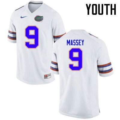 Youth Florida Gators #9 Dre Massey NCAA Nike White Authentic Stitched College Football Jersey MOU8362HY